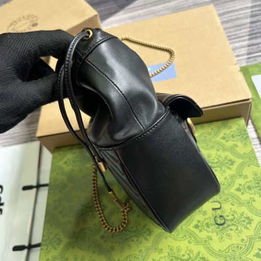 Gucci GG Marmont Mini Bucket Bag Black - Image 9