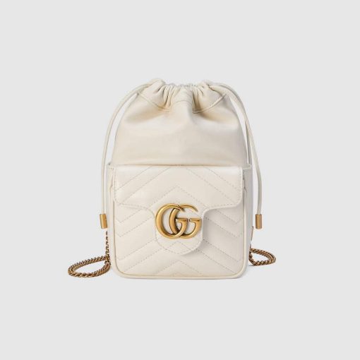 Gucci GG Marmont Mini Bucket Bag White