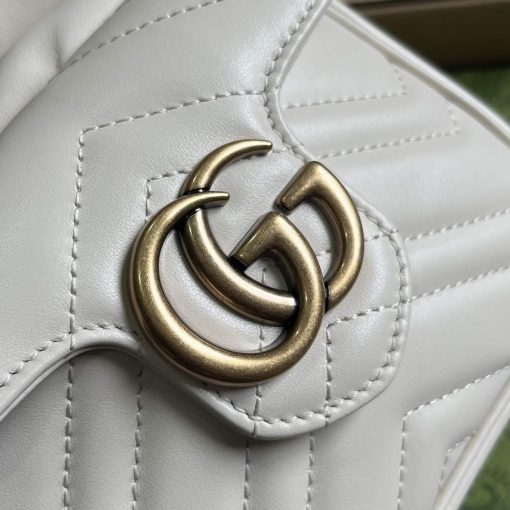 Gucci GG Marmont Mini Bucket Bag White - Image 7