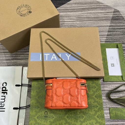 Gucci GG Matelasse Top Handle Mini Bag Orange - Image 3