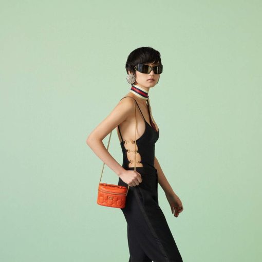 Gucci GG Matelasse Top Handle Mini Bag Orange - Image 4