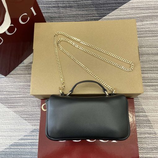 Gucci GG Milano Mini Top Handle Bag Black Puffy Leather - Image 2