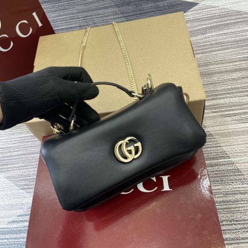 Gucci GG Milano Mini Top Handle Bag Black Puffy Leather - Image 4