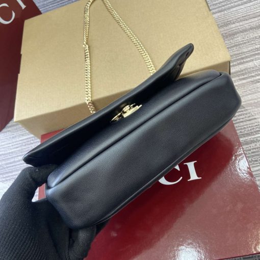 Gucci GG Milano Mini Top Handle Bag Black Puffy Leather - Image 7