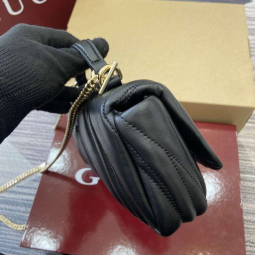 Gucci GG Milano Mini Top Handle Bag Black Puffy Quilted Leather - Image 3