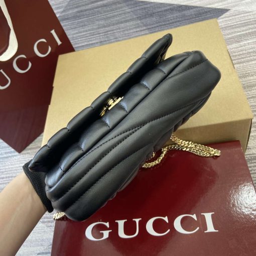 Gucci GG Milano Mini Top Handle Bag Black Puffy Quilted Leather - Image 8