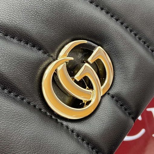 Gucci GG Milano Mini Top Handle Bag Black Puffy Quilted Leather - Image 9