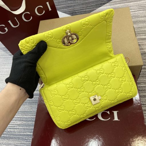 Gucci GG Milano Mini Top Handle Bag Emerald Green GG Puffy Leather - Image 11