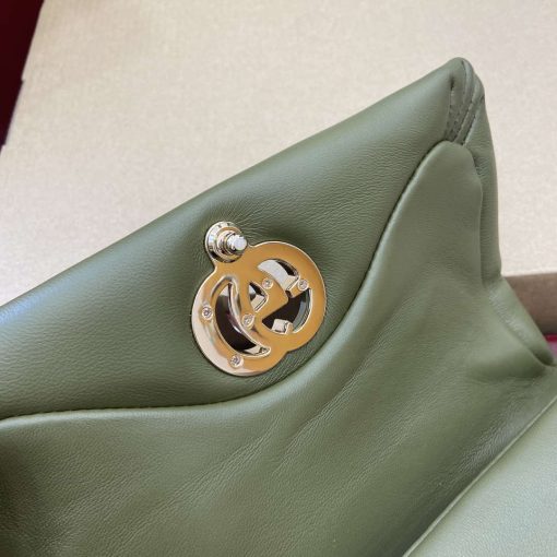 Gucci GG Milano Mini Top Handle Bag Green Puffy Leather - Image 11