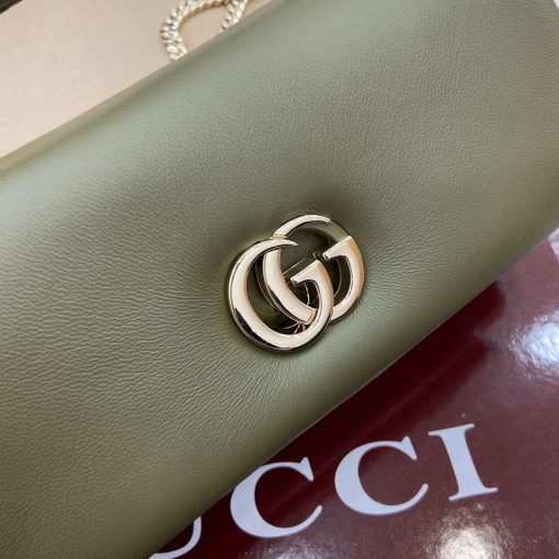 Gucci GG Milano Mini Top Handle Bag Green Puffy Leather - Image 6