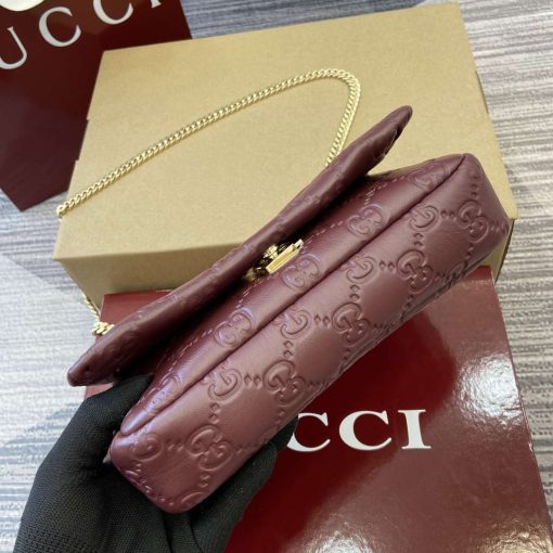 Gucci GG Milano Mini Top Handle Bag Red GG Puffy Leather - Image 10