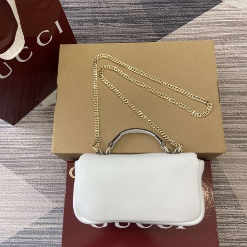 Gucci GG Milano Mini Top Handle Bag White Puffy Leather - Image 2