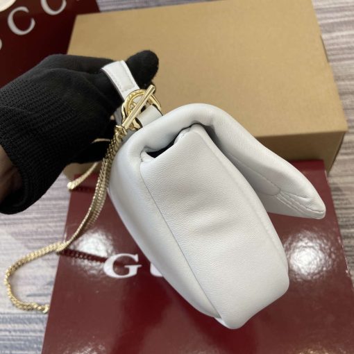 Gucci GG Milano Mini Top Handle Bag White Puffy Leather - Image 3