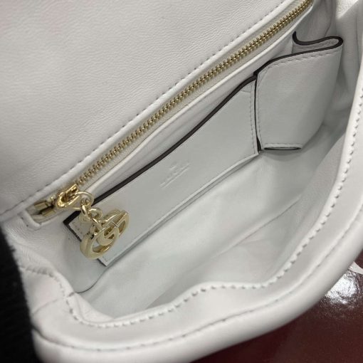 Gucci GG Milano Mini Top Handle Bag White Puffy Leather - Image 9