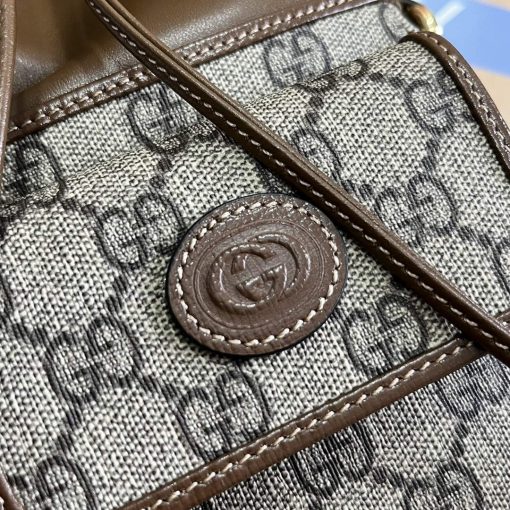 Gucci GG Mini Bucket Bag With Interlocking G Beige And Brown - Image 10