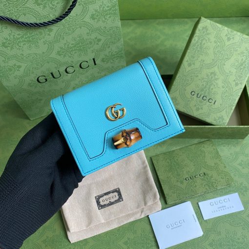 Gucci Diana Card Case Wallet in Blue