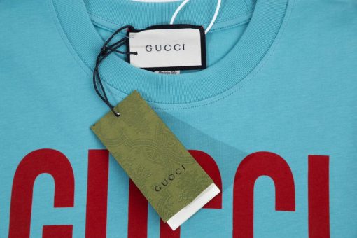 Gucci Logo print cotton jersey Men Women’s T-shirt - Image 4