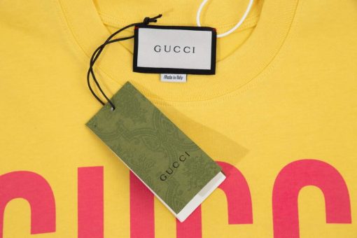 Gucci Logo print cotton jersey Men Women’s T-shirt - Image 4