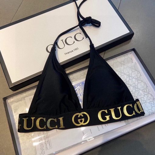 Gucci Women’s Gucci Gucci New Black Sexy Bikini 2021 Solid Swimwear 2-piece - Image 5