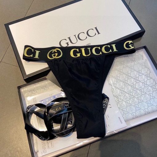 Gucci Women’s Gucci Gucci New Black Sexy Bikini 2021 Solid Swimwear 2-piece - Image 6
