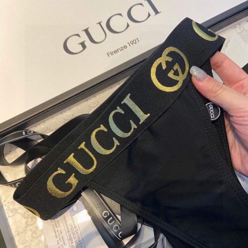 Gucci Women’s Gucci Gucci New Black Sexy Bikini 2021 Solid Swimwear 2-piece - Image 7