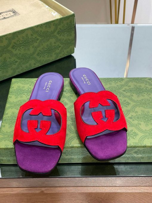 Gucci Women’s Interlocking G cut-out slide sandal