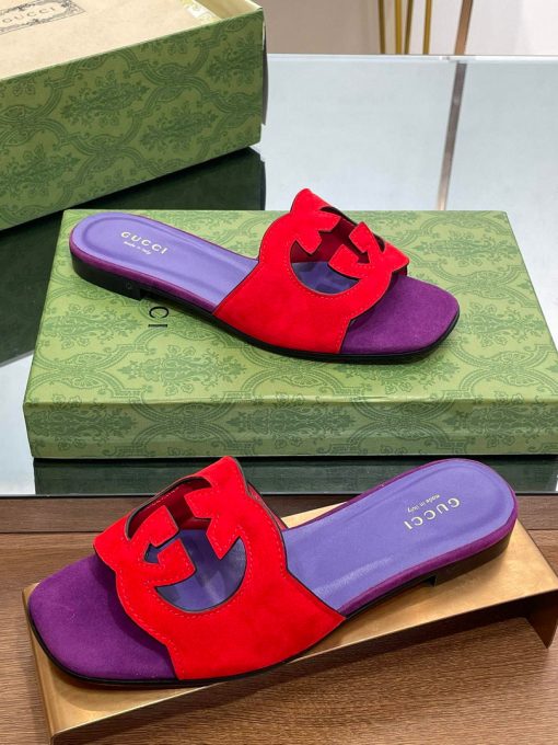 Gucci Women’s Interlocking G cut-out slide sandal - Image 5