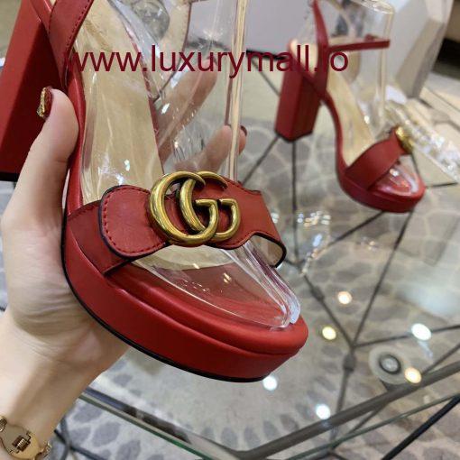 Gucci Women’s Leather platform espadrille GG Sandals - Image 5