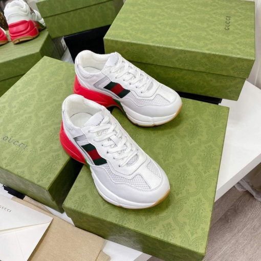 Gucci Women’s Men’s Rhyton Sneaker White - Image 6