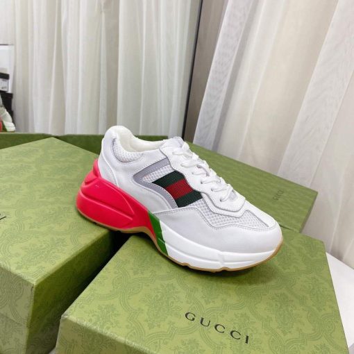 Gucci Women’s Men’s Rhyton Sneaker White - Image 8