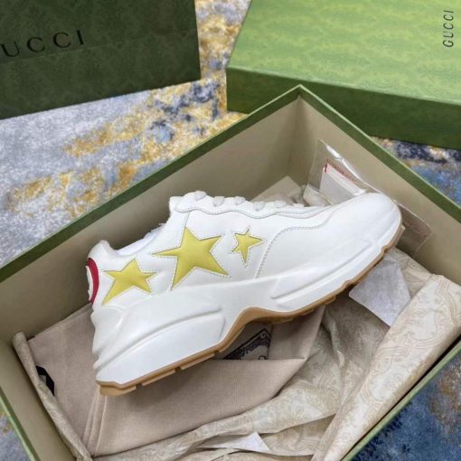 Gucci Women’s Men’s Rhyton Sneaker with Star Beige - Image 7