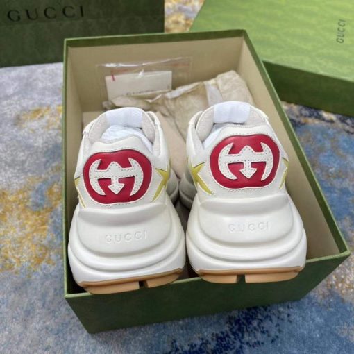 Gucci Women’s Men’s Rhyton Sneaker with Star Beige - Image 8