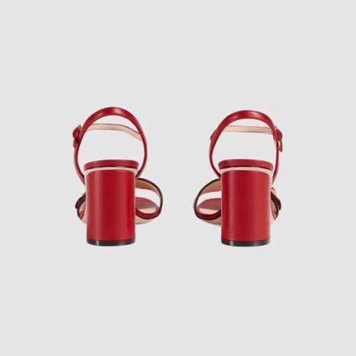 Gucci Women’s Mid-heel Sandals Leather Red - Image 3