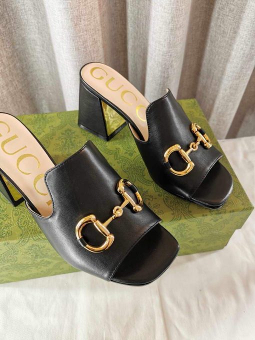 Gucci Women’s Slide Sandal With Horsebit Black Leather - Image 2