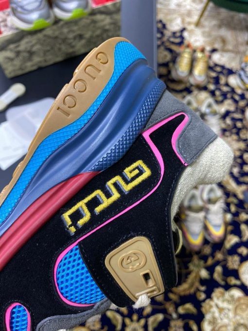 Gucci Women’s Ultrapace R Leather Sneaker Blue and Black - Image 4