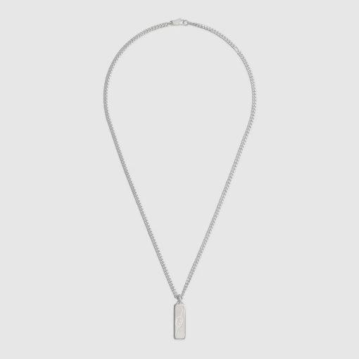 Gucci diagonal interlocking g necklace silver - Image 2