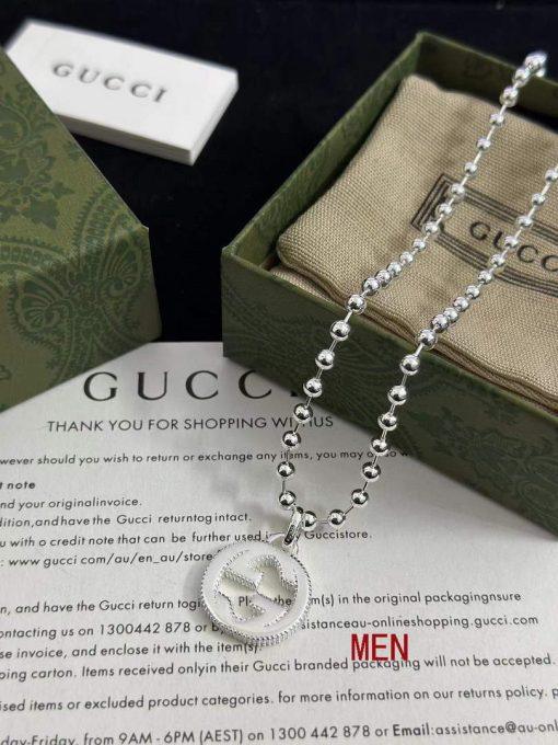 Gucci gucci nterlocking necklace silver - Image 11