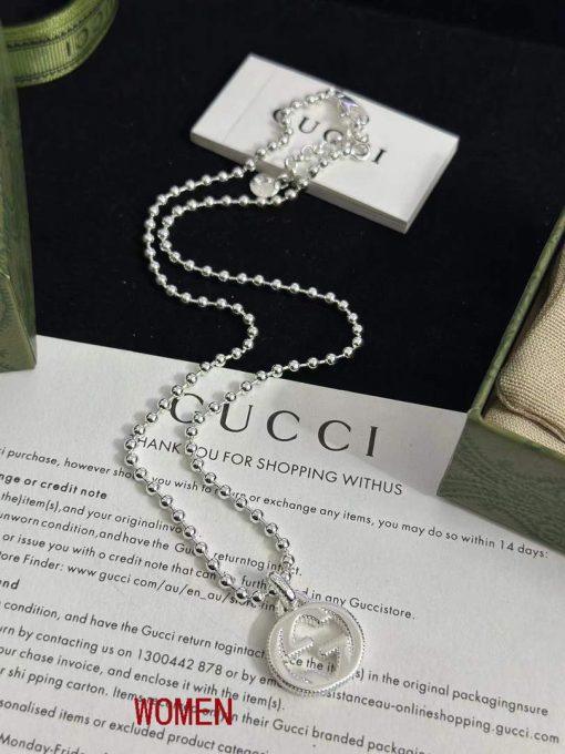 Gucci gucci nterlocking necklace silver - Image 3