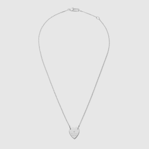 Gucci trademark necklace with heart pendant silver - Image 2