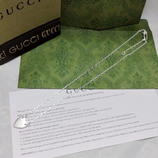 Gucci trademark necklace with heart pendant silver - Image 5