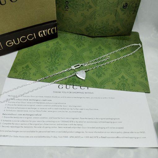 Gucci trademark necklace with heart pendant silver - Image 6