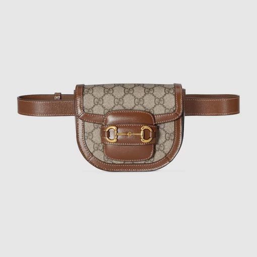 Gucci Horsebit 1955 Rounded Belt Bag Beige And Brown