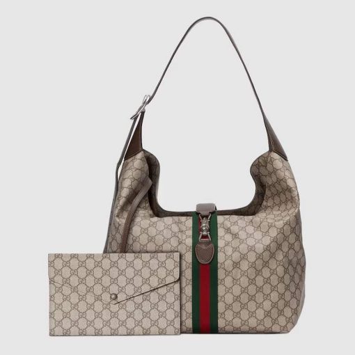 Gucci Jackie 1961 Small Shoulder Bag Beige And Ebony GG Supreme - Image 3