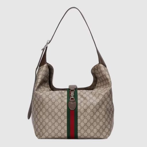 Gucci Jackie 1961 Small Shoulder Bag Beige And Ebony GG Supreme