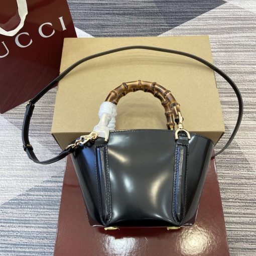 Gucci Mini Bamboo Top Handle Tote Bag Black - Image 2