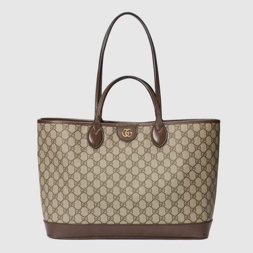 Gucci Ophidia Medium Tote Bag Beige And Brown