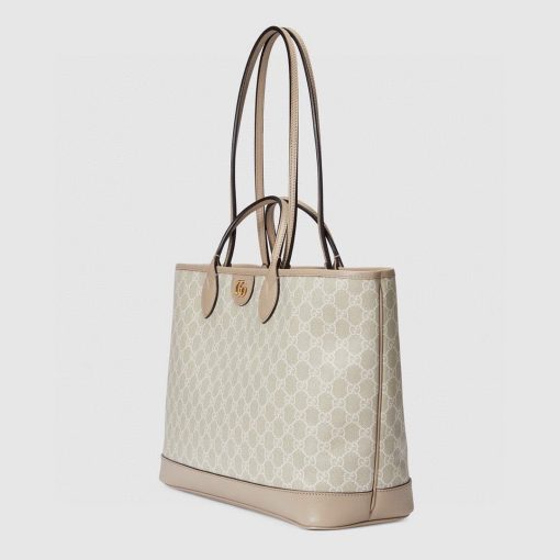 Gucci Ophidia Medium Tote Bag Beige And Oatmeal - Image 5