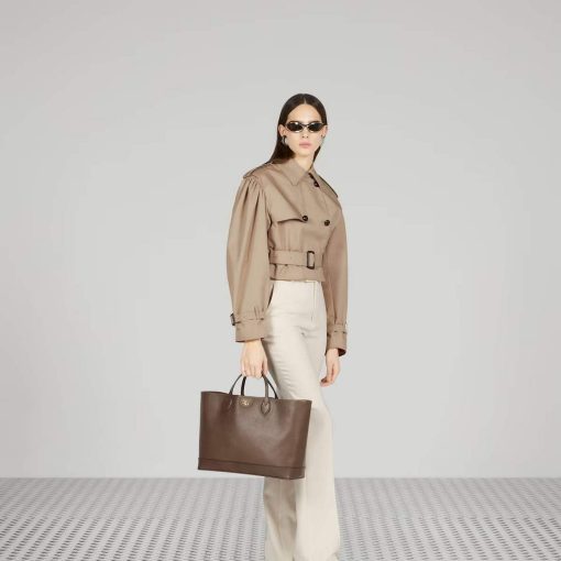 Gucci Ophidia Medium Tote Bag Brown Leather - Image 4