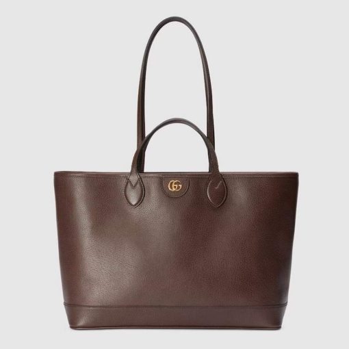 Gucci Ophidia Medium Tote Bag Brown Leather