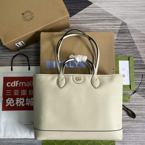 Gucci Ophidia Medium Tote Bag White Leather - Image 2